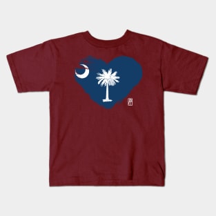 U.S. State - I Love South Carolina - South Carolina Flag Kids T-Shirt